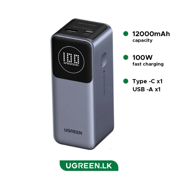 UGREEN 12000mAh 100W Nexode Fast Charging Power Bank  – 1 Year Warranty