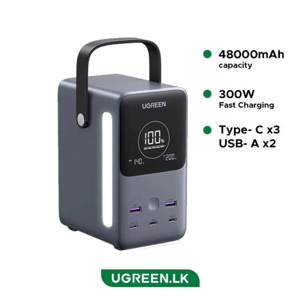 UGREEN 48000mAh 300W Power Bank with Smart Digital Display – 1 Year Warranty